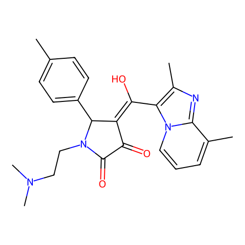 1-[2-(dimethylamino)ethyl]-4-{2,8-dimethylimidazo[1,2-a]pyridine-3-carbonyl}-3-hydroxy-5-(4-methylphenyl)-2,5-dihydro-1H-pyrrol-2-one structure