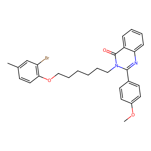 3-(6-(2-bromo-4-methylphenoxy)hexyl)-2-(4-methoxyphenyl)quinazolin-4(3H)-one structure
