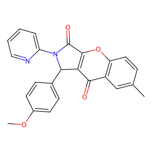 1-(4-methoxyphenyl)-7-methyl-2-(pyridin-2-yl)-1,2-dihydrochromeno[2,3-c]pyrrole-3,9-dione structure