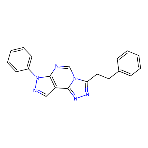 3-phenethyl-7-phenyl-7H-pyrazolo[4,3-e][1,2,4]triazolo[4,3-c]pyrimidine structure