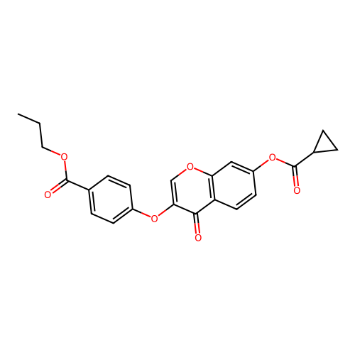 Propyl 4-[7-(cyclopropanecarbonyloxy)-4-oxochromen-3-yl]oxybenzoate structure