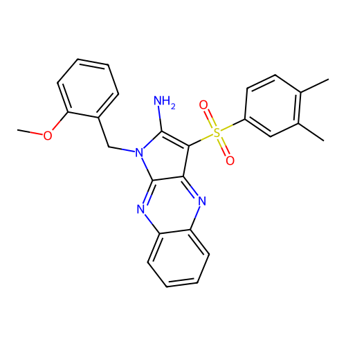 3-((3,4-dimethylphenyl)sulfonyl)-1-(2-methoxybenzyl)-1H-pyrrolo[2,3-b]quinoxalin-2-amine structure