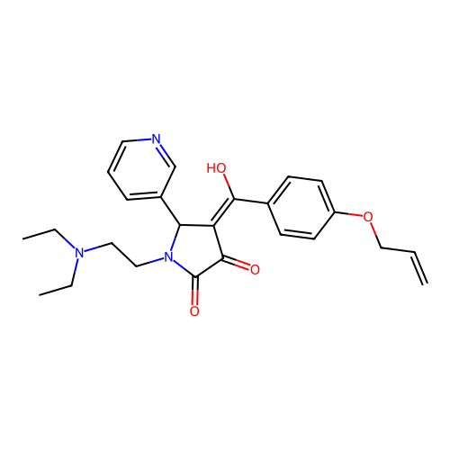 (4E)-1-(2-diethylaminoethyl)-4-[hydroxy-(4-prop-2-enoxyphenyl)methylidene]-5-pyridin-3-ylpyrrolidine-2,3-dione structure
