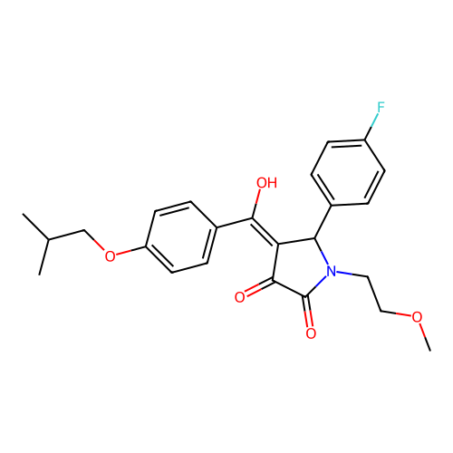 5-(4-fluorophenyl)-3-hydroxy-1-(2-methoxyethyl)-4-[4-(2-methylpropoxy)benzoyl]-2,5-dihydro-1H-pyrrol-2-one structure