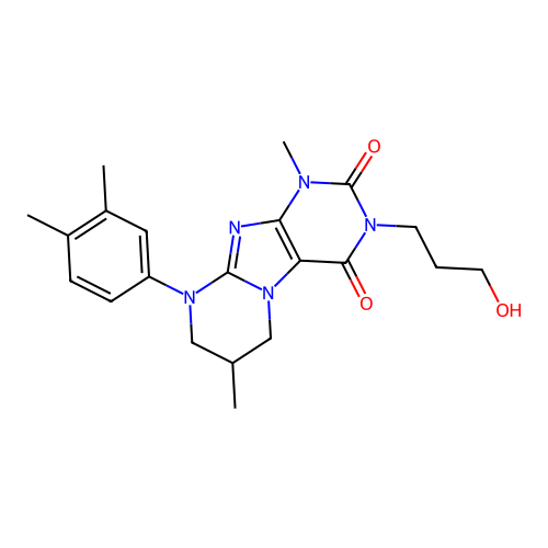 9-(3,4-dimethylphenyl)-3-(3-hydroxypropyl)-1,7-dimethyl-6,7,8,9-tetrahydropyrimido[2,1-f]purine-2,4(1H,3H)-dione structure