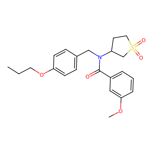 N-(1,1-dioxidotetrahydrothiophen-3-yl)-3-methoxy-N-(4-propoxybenzyl)benzamide structure