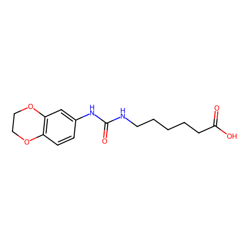 6-(2,3-Dihydro-1,4-benzodioxin-6-ylcarbamoylamino)hexanoic acid structure
