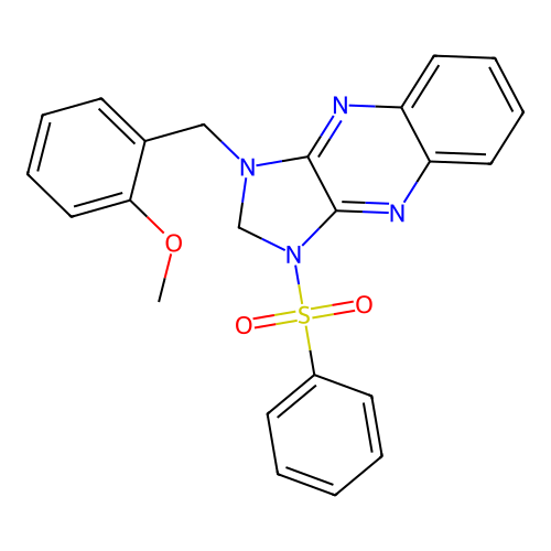 1-(2-methoxybenzyl)-3-(phenylsulfonyl)-2,3-dihydro-1H-imidazo[4,5-b]quinoxaline structure