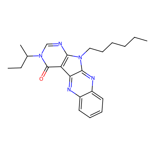 3-(sec-butyl)-11-hexyl-3H-pyrimido[5',4':4,5]pyrrolo[2,3-b]quinoxalin-4(11H)-one structure