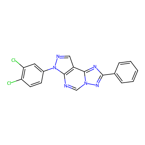 7-(3,4-dichlorophenyl)-2-phenyl-7H-pyrazolo[4,3-e][1,2,4]triazolo[1,5-c]pyrimidine structure