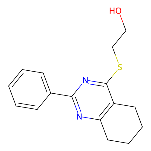 2-[(2-Phenyl-5,6,7,8-tetrahydroquinazolin-4-yl)sulfanyl]ethanol structure