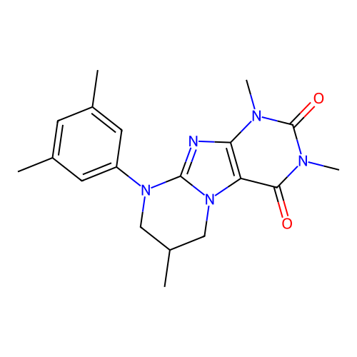 9-(3,5-dimethylphenyl)-1,3,7-trimethyl-6,7,8,9-tetrahydropyrimido[2,1-f]purine-2,4(1H,3H)-dione structure