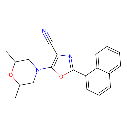 5-(2,6-Dimethylmorpholin-4-yl)-2-(naphthalen-1-yl)-1,3-oxazole-4-carbonitrile structure