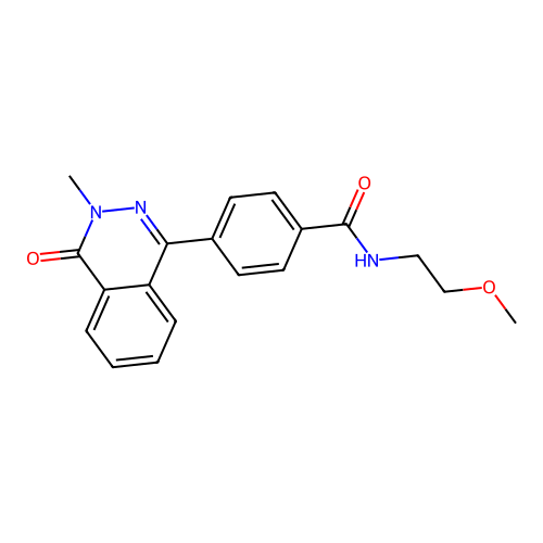 N-(2-methoxyethyl)-4-(3-methyl-4-oxo-3,4-dihydrophthalazin-1-yl)benzamide structure
