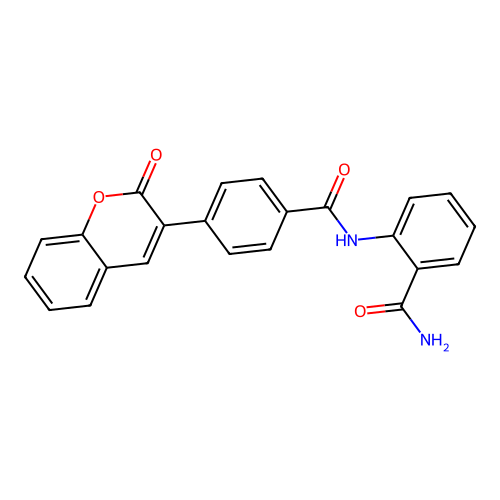 N-(2-carbamoylphenyl)-4-(2-oxo-2H-chromen-3-yl)benzamide structure