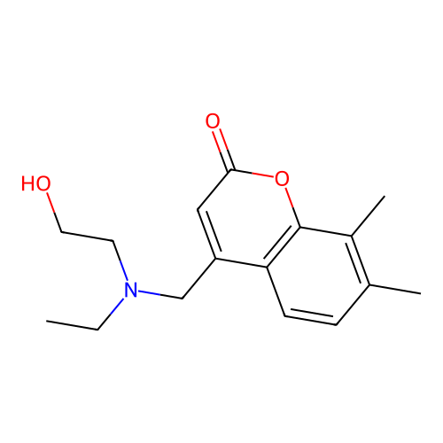 4-((ethyl(2-hydroxyethyl)amino)methyl)-7,8-dimethyl-2H-chromen-2-one structure