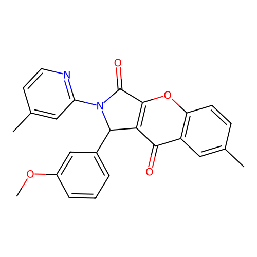 1-(3-methoxyphenyl)-7-methyl-2-(4-methylpyridin-2-yl)-1,2-dihydrochromeno[2,3-c]pyrrole-3,9-dione structure