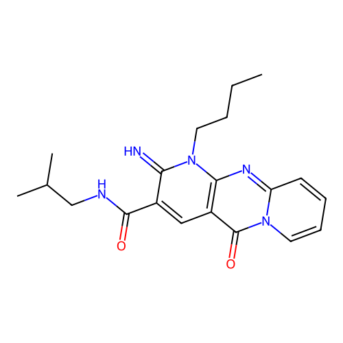 1-butyl-2-imino-N~3~-isobutyl-5-oxo-1,5-dihydro-2H-dipyrido[1,2-a:2,3-d]pyrimidine-3-carboxamide structure