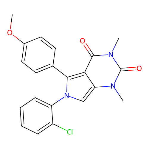 6-(2-chlorophenyl)-5-(4-methoxyphenyl)-1,3-dimethyl-1H-pyrrolo[3,4-d]pyrimidine-2,4(3H,6H)-dione structure