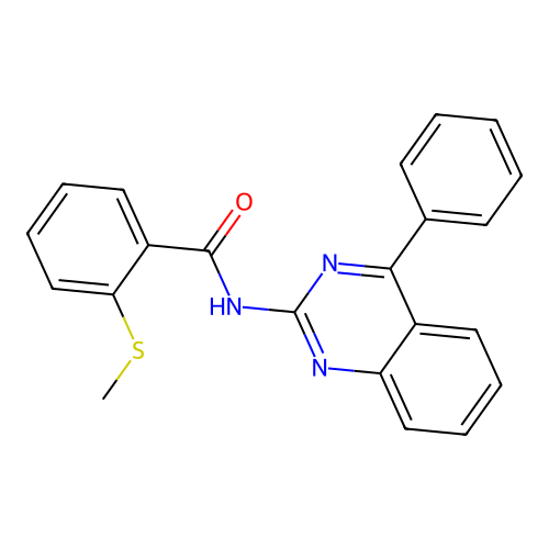 2-(methylsulfanyl)-N-(4-phenylquinazolin-2-yl)benzamide structure