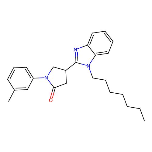 4-(1-heptyl-1H-benzimidazol-2-yl)-1-(3-methylphenyl)pyrrolidin-2-one structure
