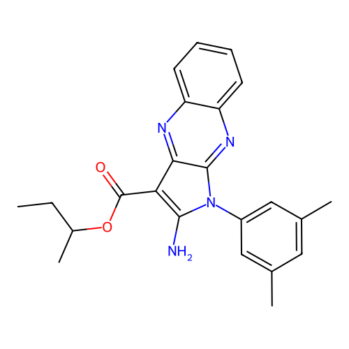 Butan-2-yl 2-amino-1-(3,5-dimethylphenyl)pyrrolo[3,2-b]quinoxaline-3-carboxylate structure