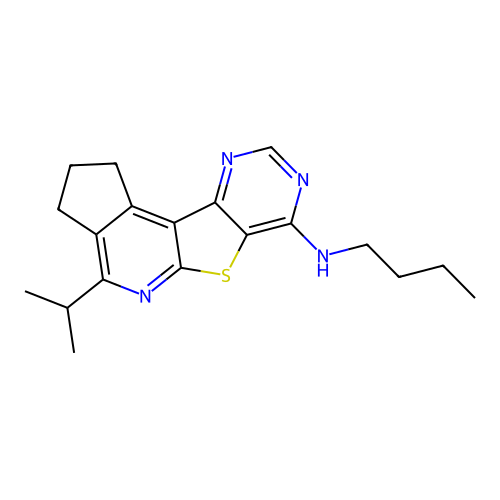 N-butyl-4-(propan-2-yl)-2,3-dihydro-1H-cyclopenta[4',5']pyrido[3',2':4,5]thieno[3,2-d]pyrimidin-7-amine structure