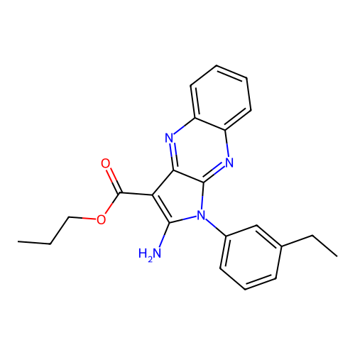 propyl 2-amino-1-(3-ethylphenyl)-1H-pyrrolo[2,3-b]quinoxaline-3-carboxylate structure