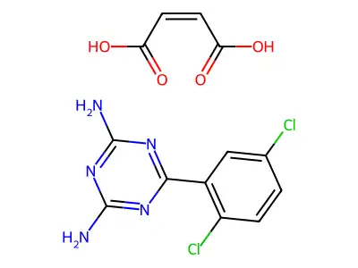 6-(2,5-Dichlorophenyl)-1,3,5-triazine-2,4-diamine maleate structure