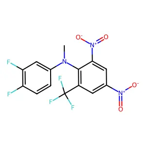 Benzenamine, N-(3,4-difluorophenyl)-N-methyl-2,4-dinitro-6-(trifluoromethyl)- structure