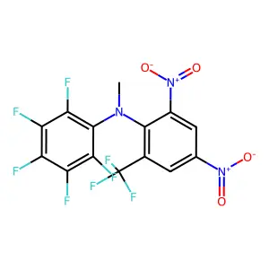 N-[2,4-dinitro-6-(trifluoromethyl)phenyl]-2,3,4,5,6-pentafluoro-N-methylaniline structure