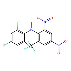 Benzenamine, 2,6-dichloro-N-(2,4-dinitro-6-(trifluoromethyl)phenyl)-4-fluoro-N-methyl- structure