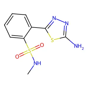 Benzenesulfonamide, 2-(5-amino-1,3,4-thiadiazol-2-yl)-N-methyl- structure