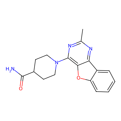 1-(2-Methylbenzofuro[3,2-d]pyrimidin-4-yl)piperidine-4-carboxamide structure