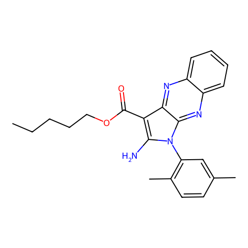 pentyl 2-amino-1-(2,5-dimethylphenyl)-1H-pyrrolo[2,3-b]quinoxaline-3-carboxylate structure
