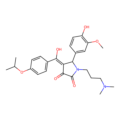 1-[3-(dimethylamino)propyl]-3-hydroxy-5-(4-hydroxy-3-methoxyphenyl)-4-[4-(propan-2-yloxy)benzoyl]-2,5-dihydro-1H-pyrrol-2-one structure