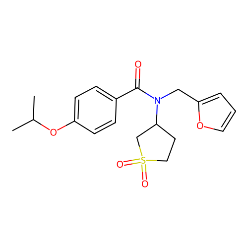 N-(1,1-dioxidotetrahydrothiophen-3-yl)-N-(furan-2-ylmethyl)-4-(propan-2-yloxy)benzamide structure