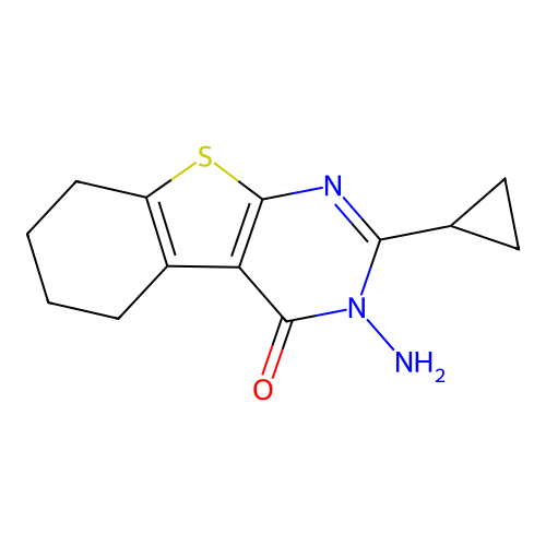 3-amino-2-cyclopropyl-5,6,7,8-tetrahydro[1]benzothieno[2,3-d]pyrimidin-4(3H)-one structure