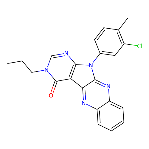 11-(3-chloro-4-methylphenyl)-3-propyl-3,11-dihydro-4H-pyrimido[5',4':4,5]pyrrolo[2,3-b]quinoxalin-4-one structure