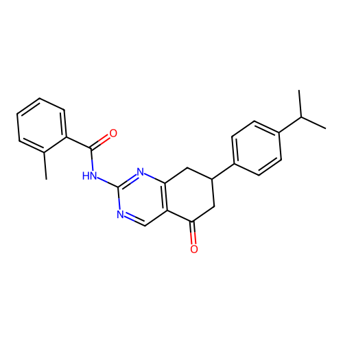 2-methyl-N-{5-oxo-7-[4-(propan-2-yl)phenyl]-5,6,7,8-tetrahydroquinazolin-2-yl}benzamide structure