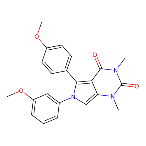 6-(3-methoxyphenyl)-5-(4-methoxyphenyl)-1,3-dimethyl-1H-pyrrolo[3,4-d]pyrimidine-2,4(3H,6H)-dione structure