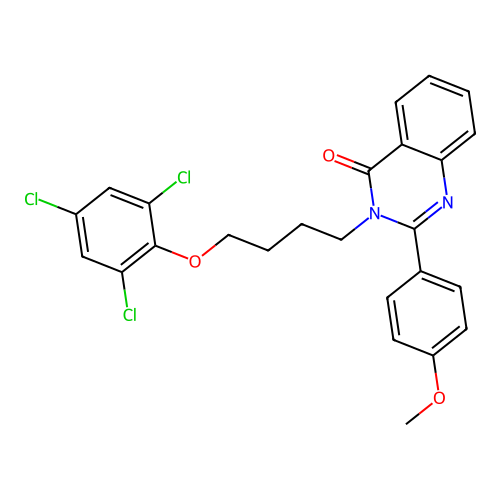 2-(4-methoxyphenyl)-3-(4-(2,4,6-trichlorophenoxy)butyl)quinazolin-4(3H)-one structure