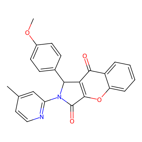 1-(4-methoxyphenyl)-2-(4-methylpyridin-2-yl)-1,2-dihydrochromeno[2,3-c]pyrrole-3,9-dione structure