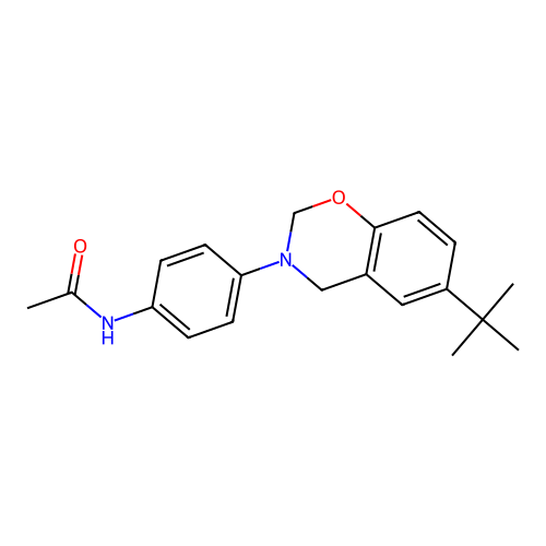 N-[4-(6-tert-butyl-2H-1,3-benzoxazin-3(4H)-yl)phenyl]acetamide structure