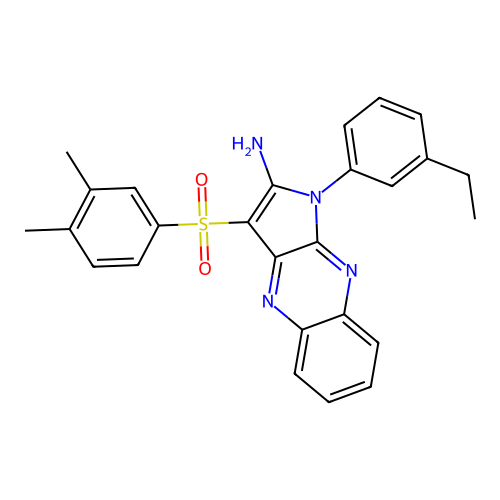 3-((3,4-dimethylphenyl)sulfonyl)-1-(3-ethylphenyl)-1H-pyrrolo[2,3-b]quinoxalin-2-amine structure