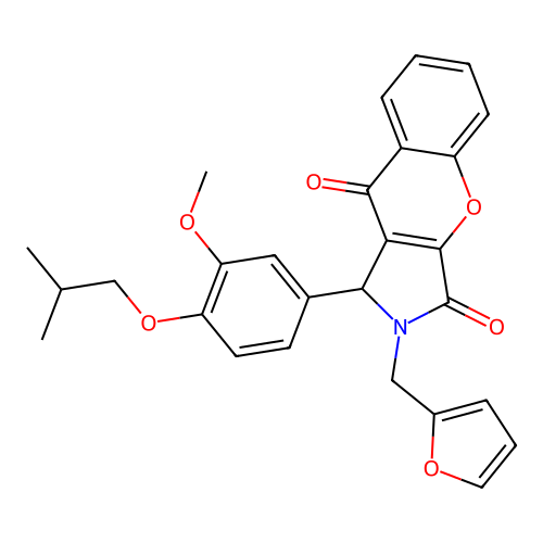 2-(2-furylmethyl)-1-(4-isobutoxy-3-methoxyphenyl)-1,2-dihydrochromeno[2,3-c]pyrrole-3,9-dione structure