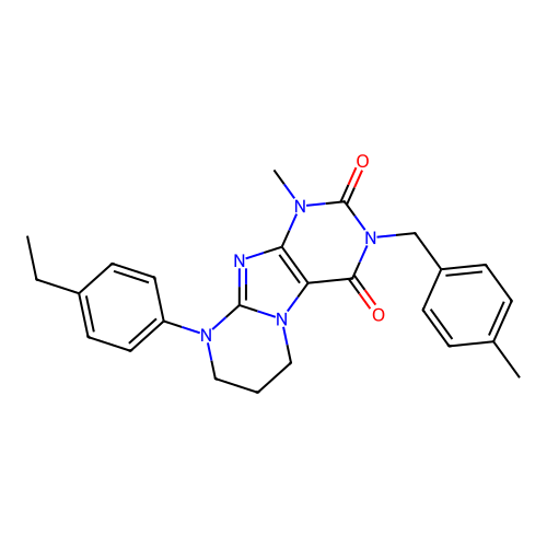 9-(4-ethylphenyl)-1-methyl-3-(4-methylbenzyl)-6,7,8,9-tetrahydropyrimido[2,1-f]purine-2,4(1H,3H)-dione structure