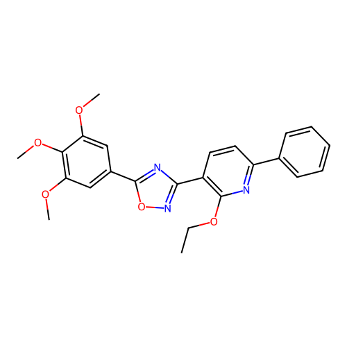 2-Ethoxy-6-phenyl-3-[5-(3,4,5-trimethoxyphenyl)-1,2,4-oxadiazol-3-yl]pyridine structure