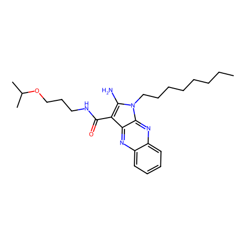 2-amino-1-octyl-N-(3-propan-2-yloxypropyl)pyrrolo[3,2-b]quinoxaline-3-carboxamide structure