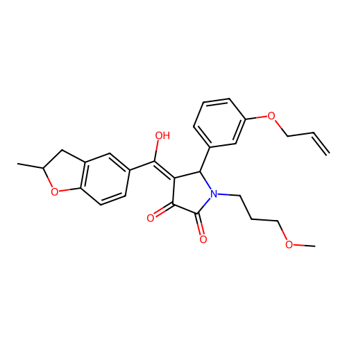 3-hydroxy-1-(3-methoxypropyl)-4-(2-methyl-2,3-dihydro-1-benzofuran-5-carbonyl)-5-[3-(prop-2-en-1-yloxy)phenyl]-2,5-dihydro-1H-pyrrol-2-one structure
